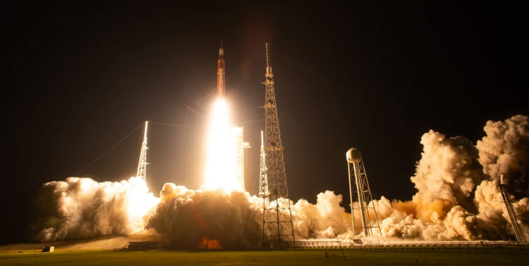 The Artemis I mission lifts off at 1:47 a.m. ET on Nov. 16, 2022.