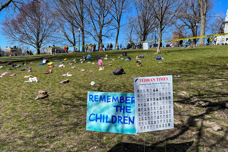 No Kings protest Boston. Memorial to killed Iranian students.