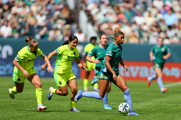 Soccer players on the soccer field