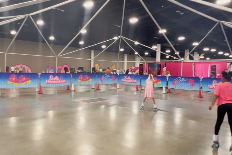 Image: The roller rink at Barbie Dream Fest held in Fort Lauderdale, Fla.