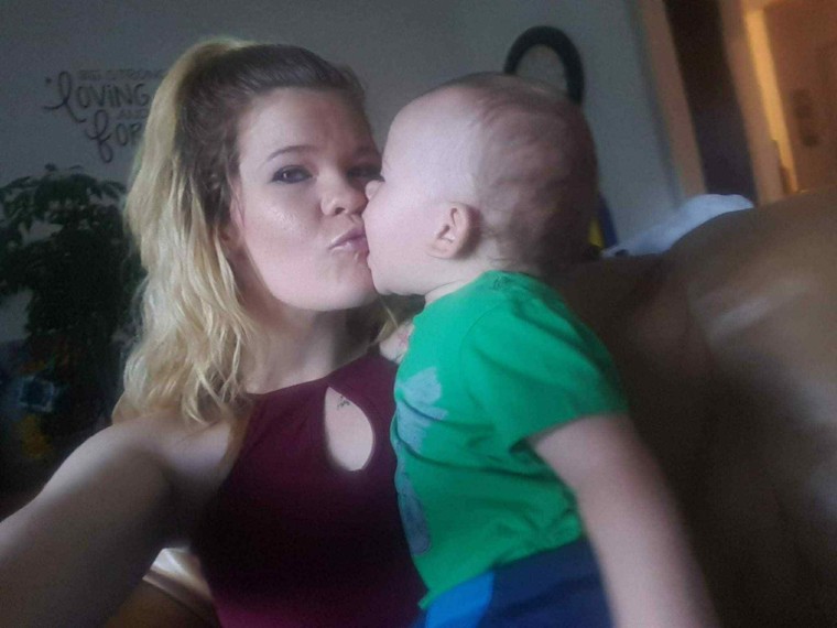 Faithe with her son, Ayden