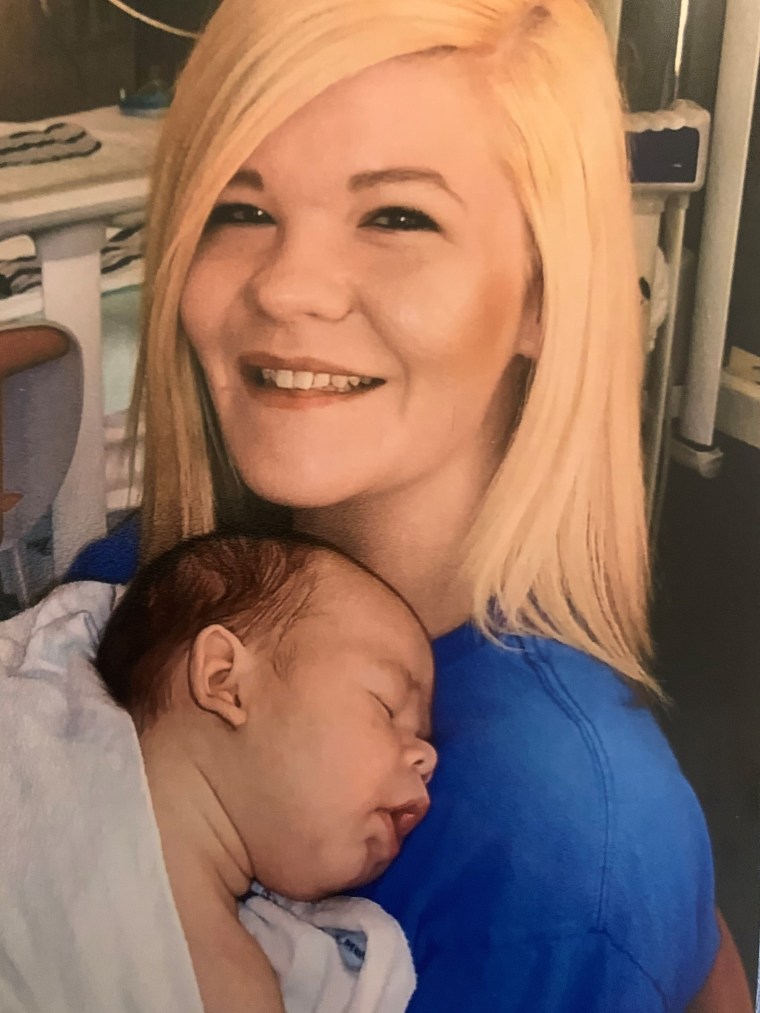 Faithe with her son, Ayden