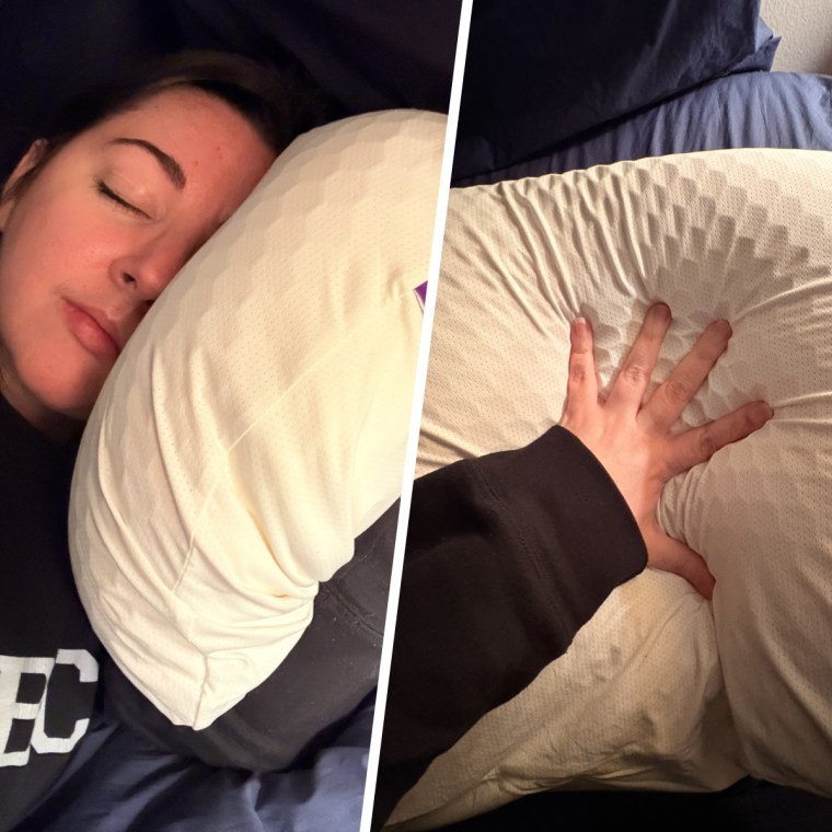 "Bar none, this is the best pillow I've ever used in my adult life since I received it," says deputy managing editor Jess Bender about Purple's GridCloud Pillow.