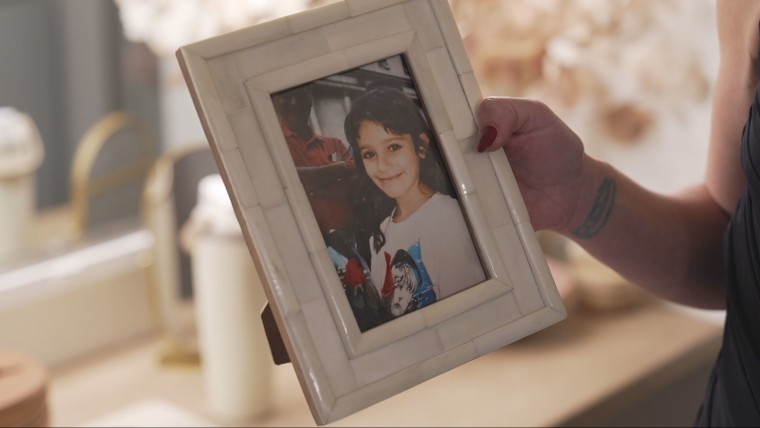 An old photo of Lea Michele she keeps in her dressing room.