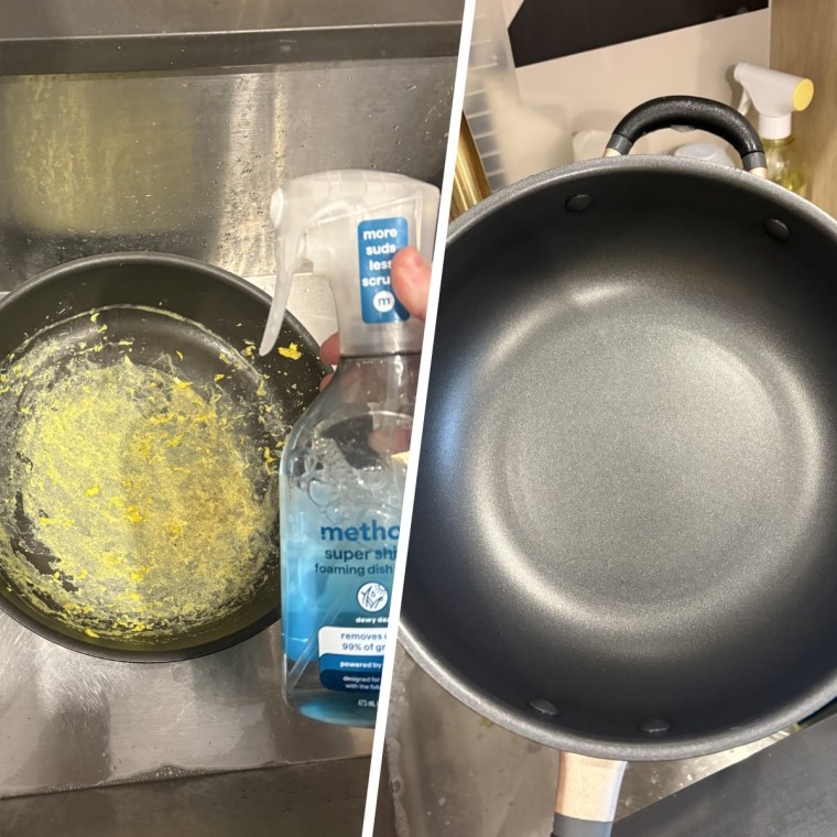 Method's spray-style packaging is not only easy on the hands, it works effectively on bigger pieces of cookware.