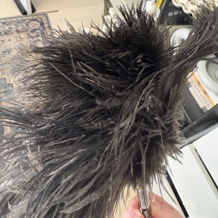 This ostrich feather duster is fluffy and soft; just look at that texture!