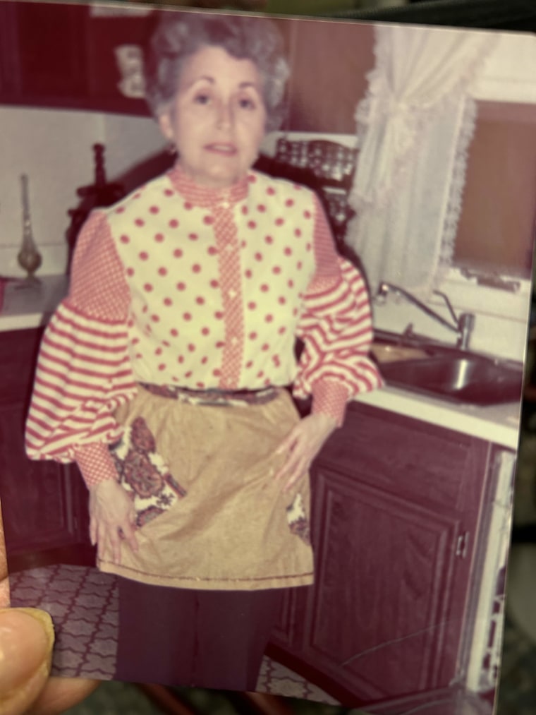 A throwback photo of Barbara Enselaco in her old kitchen.