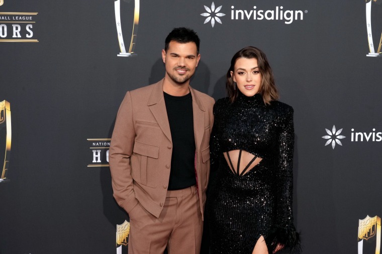 Taylor and Tay Lautner at the 13th annual NFL Honors at Resorts World Theatre on Feb. 8, 2024 in Las Vegas.