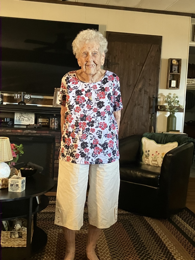 Darby lives with her daughter and son-in-law.