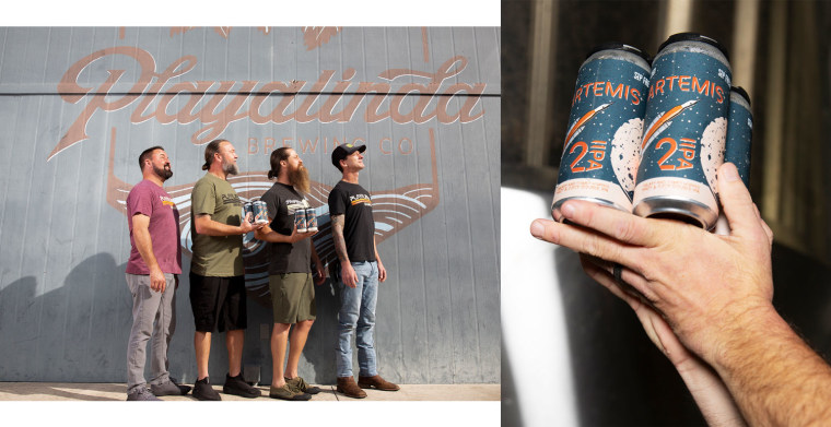 Playalinda Brewing Company owners from left: John Curtis, Ronnie Chabot, Donald Atwell and Kyle Smyth.