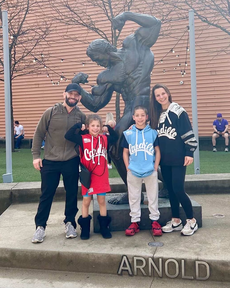 Lucy Milgrim, second from left, with her parents and brother.
