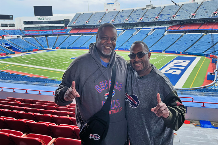 Longtime season ticket holders Rich Peterson and Derrick Norman.