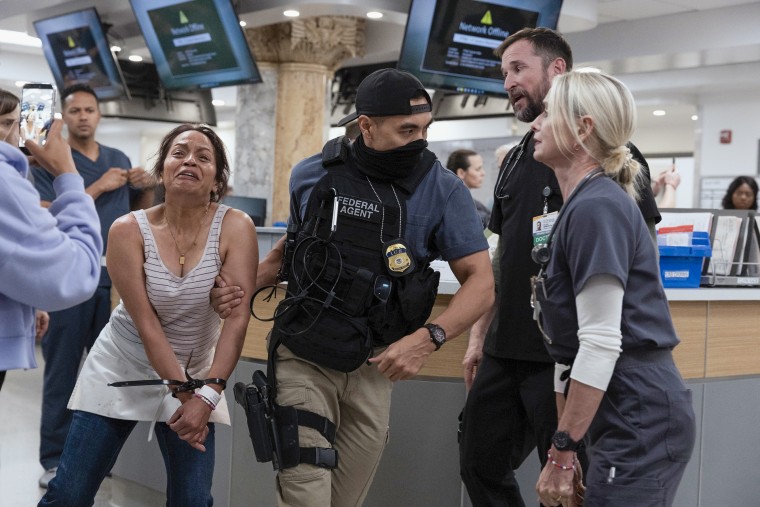 The March 19 episode of "The Pitt," titled "5:00 p.m.," featured ICE agents