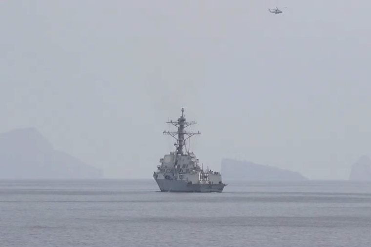 U.S. Central Command forces start clearing mines in the Strait of Hormuz, in an image released Saturday.