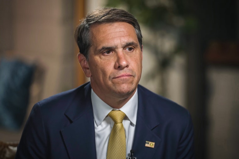 Acting Attorney General Todd Blanche speaks to NBC's Laura Jarrett on April 14, 2026.