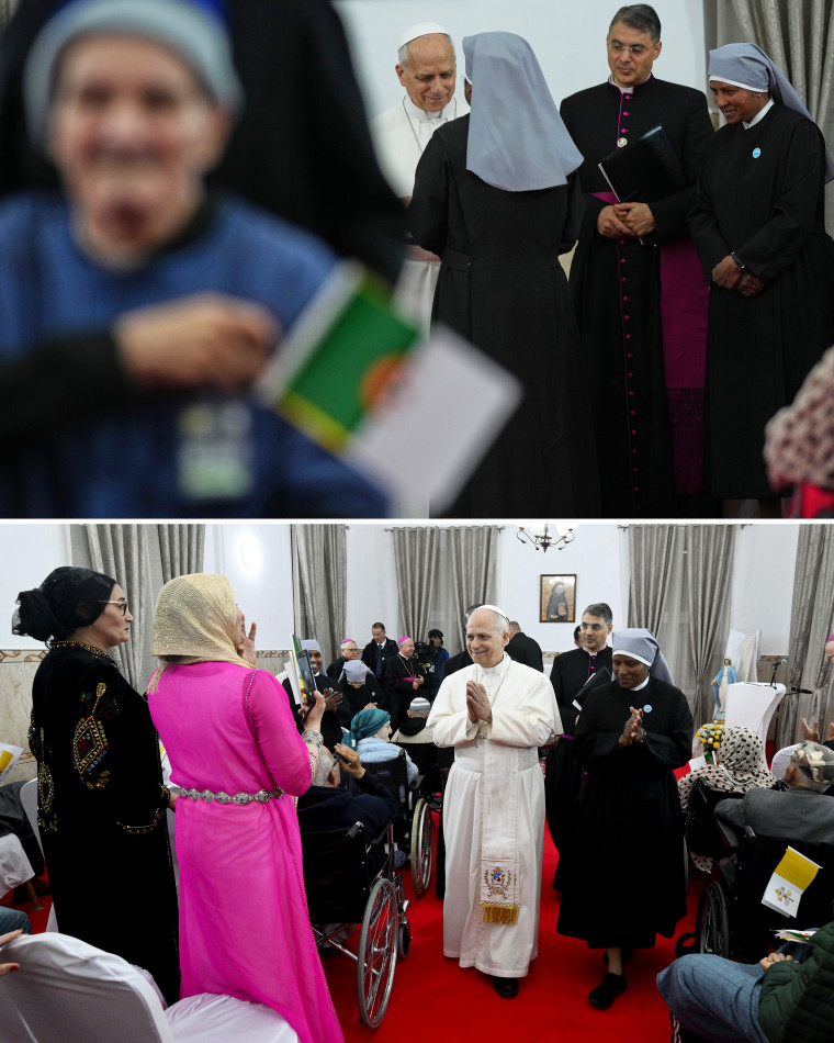 पोप लियो XIV ने मंगलवार को अल्जीरिया के अन्नाबा में गरीबों की छोटी बहनों के नर्सिंग होम का दौरा किया।