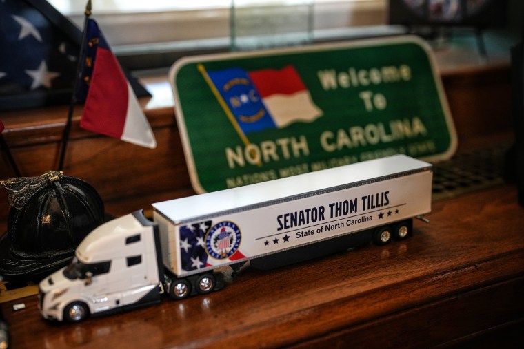 Items in Tillis' office Tuesday.