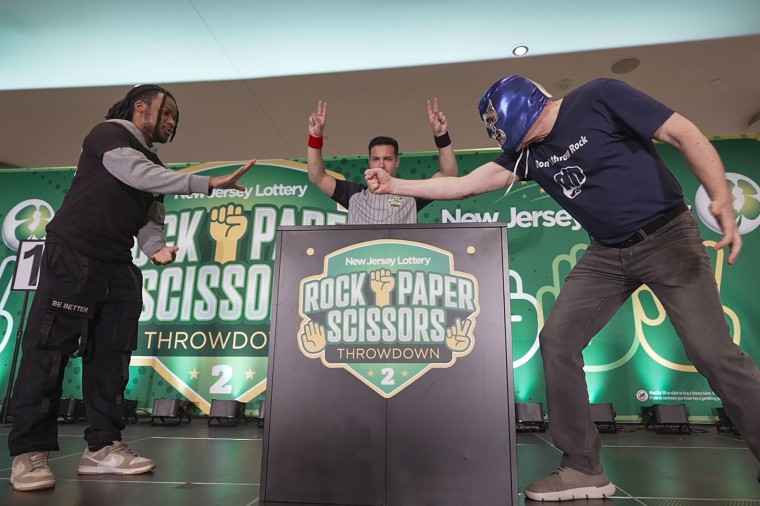 People at Rock Paper Scissors tournament in New Jersey.