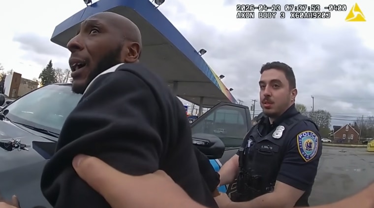 Body camera footage from the scene shows police arresting Donald James Joseph Arthur Fields last week at a gas station