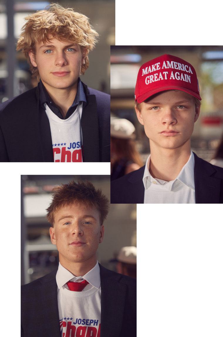 From Top: Hunter Stine, Hank Story and Ben Christianson. The Trump rally in Phoenix drew a diverse crowd of older and younger supporters.
