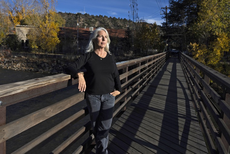 Franci Stagi, the protester an officer is seen grabbing on video last year, in Durango, Colo., Nov. 1, 2025. 