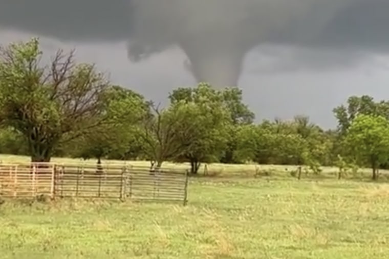 A tornado in Enid, Okla.