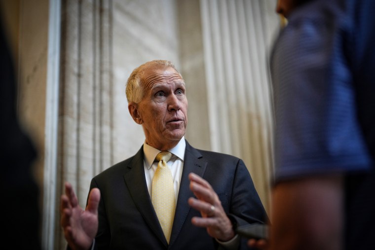 Sen. Thom Tillis, R-N.C., on Capitol Hill on April 14.