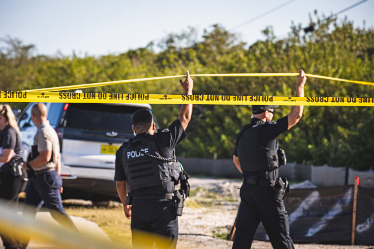 Police at the site where divers were searching for University of South Florida doctoral student Nahida Bristy in St. Petersburg, Fla., on April 26, 2026.
