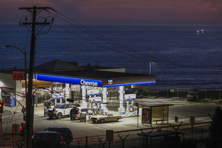 Chevron gas station near the Pacific Ocean