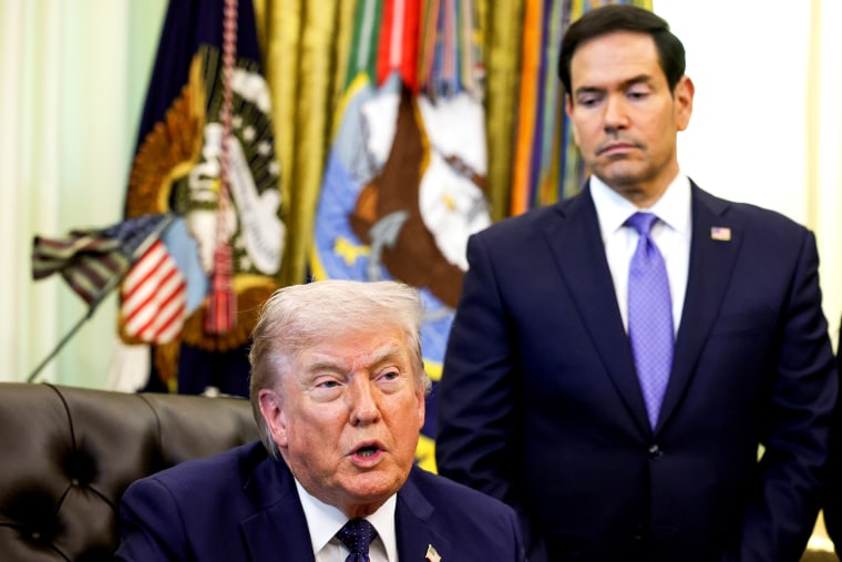 President Trump Speaks In The Oval Office Alongside Israeli And Lebanese Officials