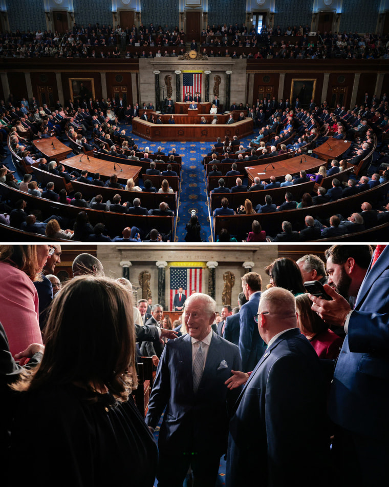 Britain's King Charles addresses a joint meeting of Congress at the Capitol on Tuesday.