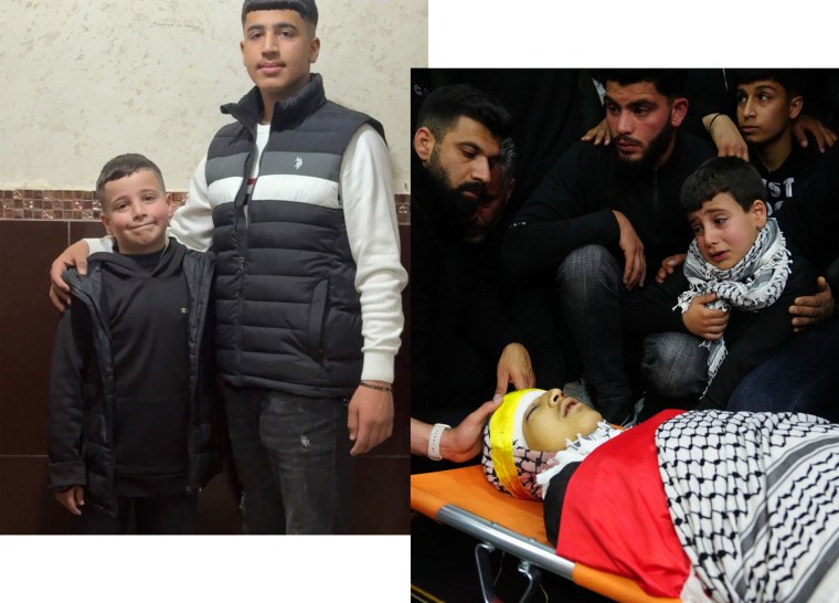  Kareem mourns his older brother in the West Bank village of al-Mughayyir on April 22.