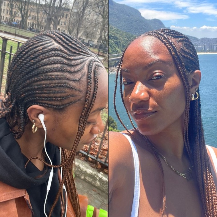 Morris has used Outre’s braiding hair for a range of different styles including knotless braids, cornrows and Fulani braids.