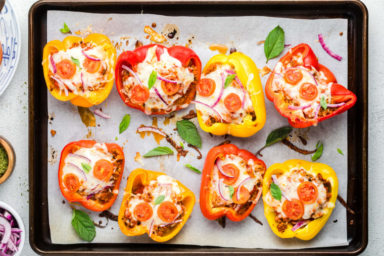 Joy Bauer's Bell Pepper "Pizzas."