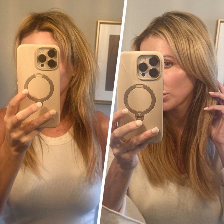 Nexxus Keraphix Liquid Crystallizer Hair Strengthening Treatment before and after application.