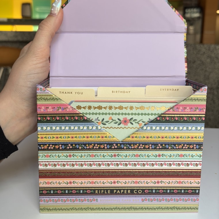 Open stationery set floral box