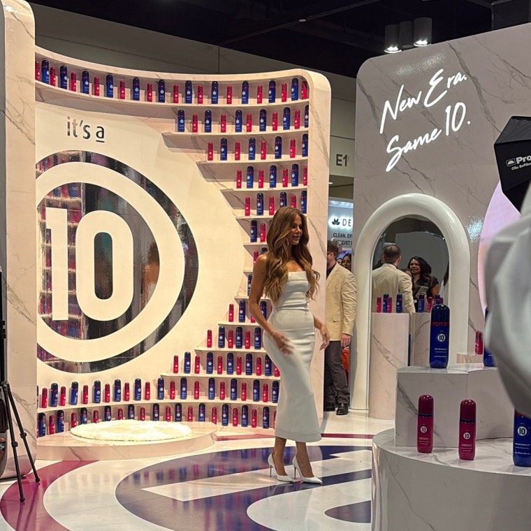 Khloe Kardashian stops by It's a 10 Haircare.