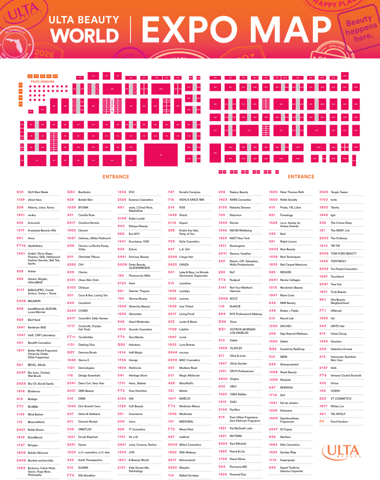 Ulta Beauty World Expo Map