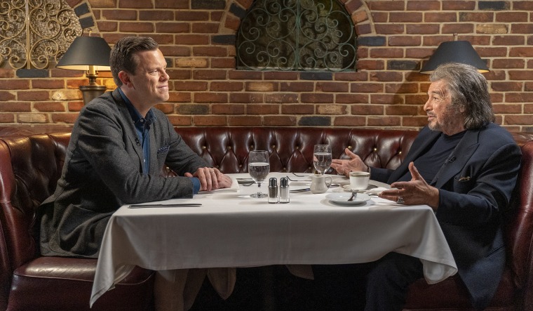 Willie Geist revela que Al Pacino está entre suas conversas de domingo mais memoráveis ​​​​na última década. 