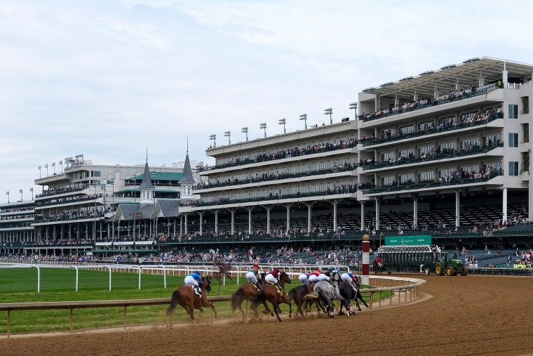 Overall view of race track.