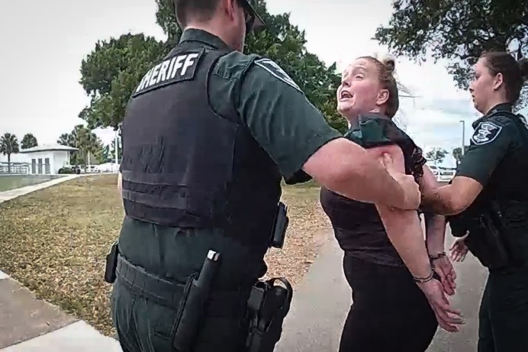 Body camera footage shows Renee Lambert being detained by police in Fort Myers, Fla., on May 2, 2026. 