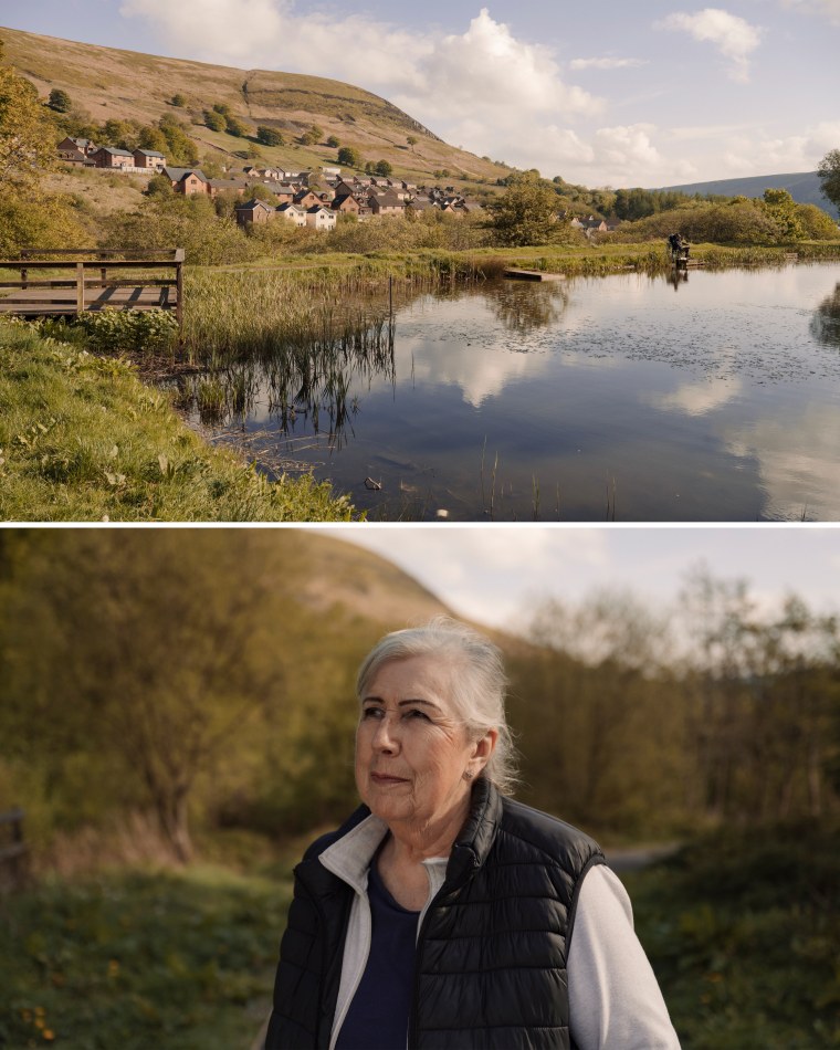 Janis Casault at the Cwmcelyn nature reserve in Blaina, Wales, on Monday. 