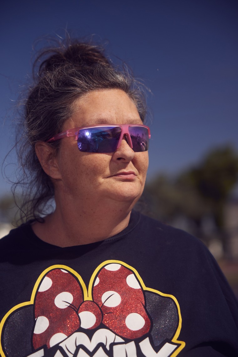 Jena Hannon was among the more than 1,000 people who came to St. Mary’s Food Bank in Phoenix on April 29.
