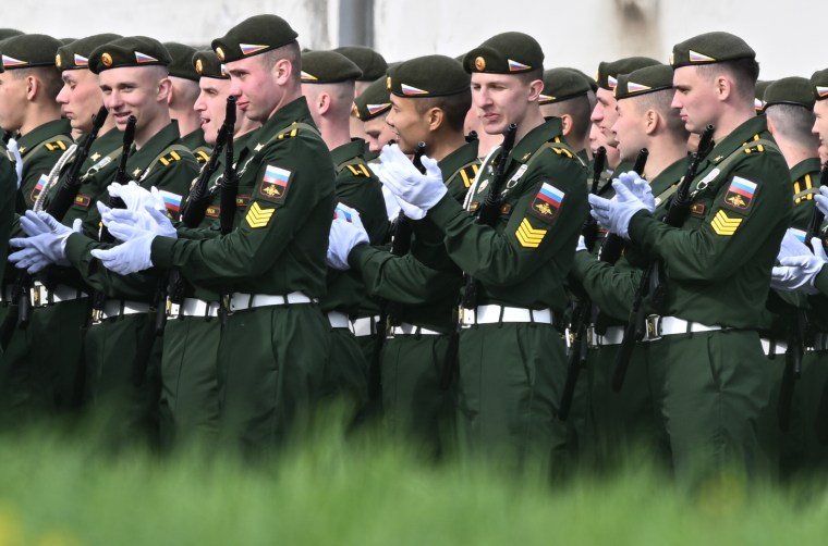 Preparations for Victory Day parade in Red Square, Moscow