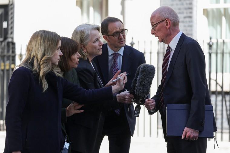 Cabinet meeting at Downing Street, day before the State Opening of Parliament, in London