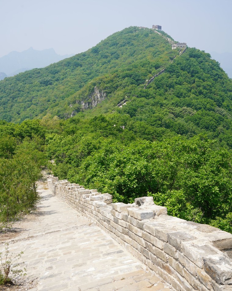 Restoration along the Jiankou section of the Great Wall on Tuesday.
