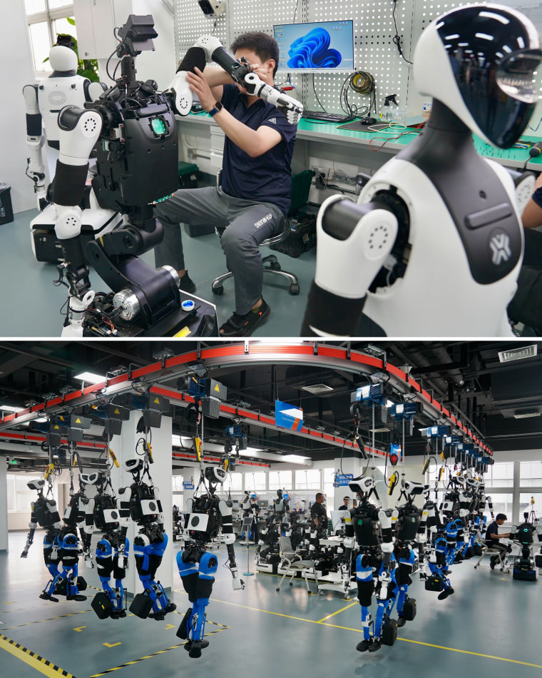 A production line at X-Humanoid in Beijing. 