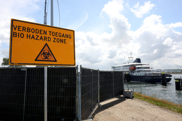 Cruise Ship MV Hondius Arrives In Rotterdam To Be Disinfected Following Hantavirus Outbreak