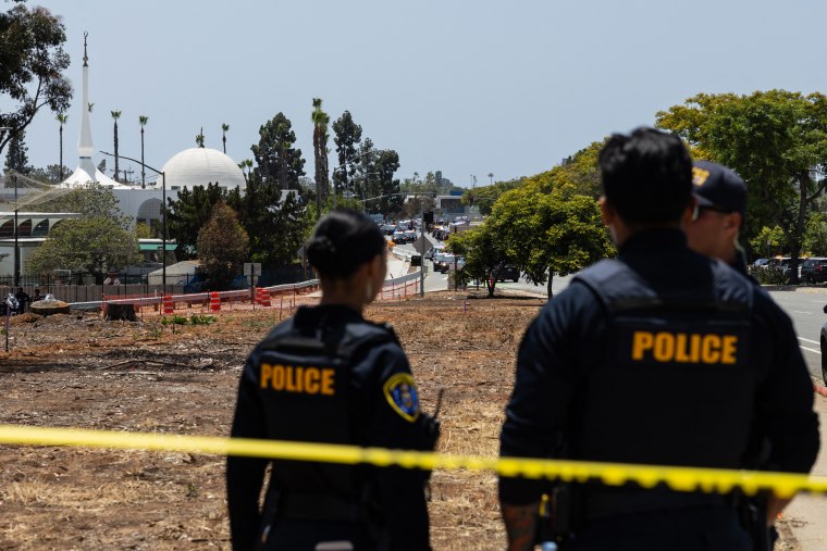 Police respond to a reported active shooter at the Islamic Center of San Diego.
