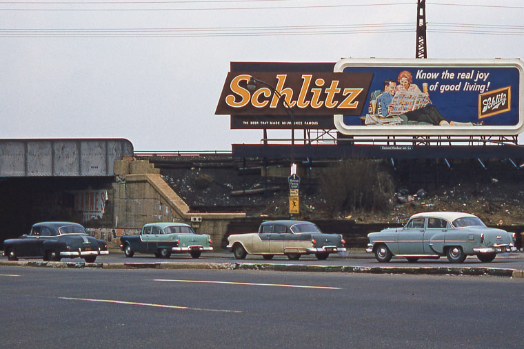 Queens, New York 1960 - Woodhaven Blvd Traffic & Billboard
